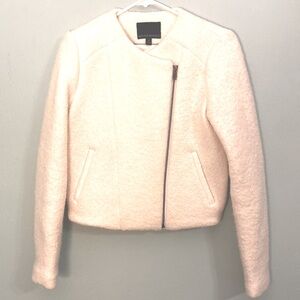 Banana Republic Sz 6 Cream boiled wool moto jacket